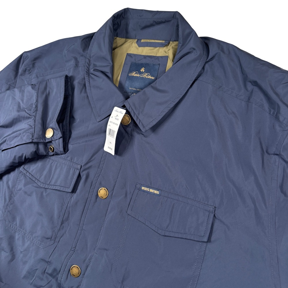 NEW Brooks Brothers Jacket Mens XXL Navy Blue Quilted Lightweight